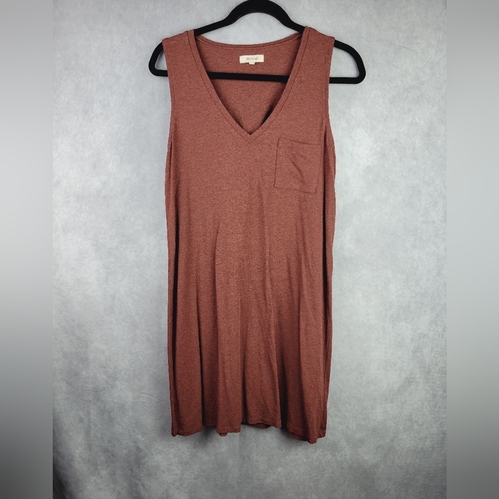 Madewell Sleeveless Chocolate Brown Boho V-Neck Women's Dress‎ Size S